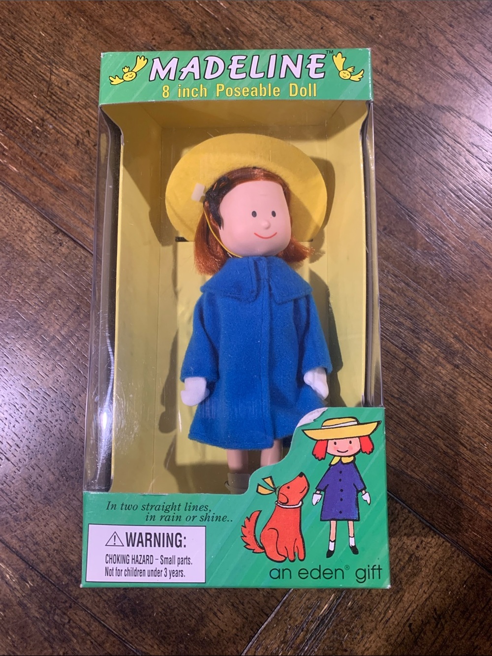 VINTAGE UNOPENED RARE Madeline Doll in Blue Coat with Yellow Hat by Madeline